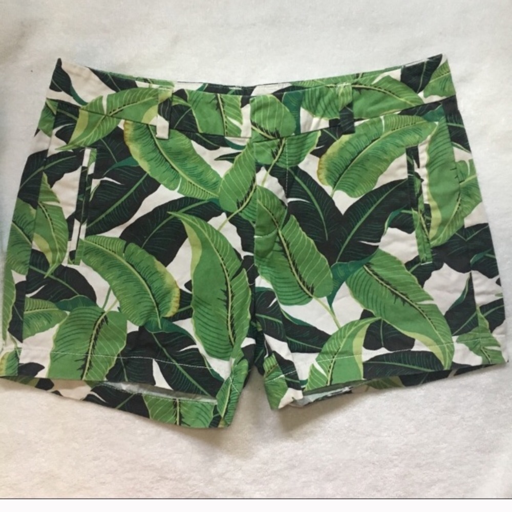 Tropic banana leaf palm shorts